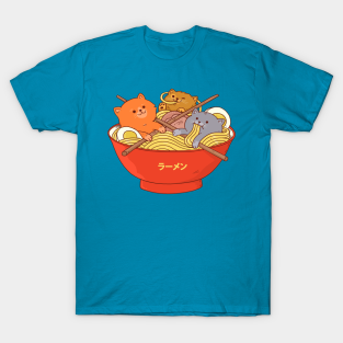Ramen And Cats T-Shirt - Ramen and cats by ppmid
